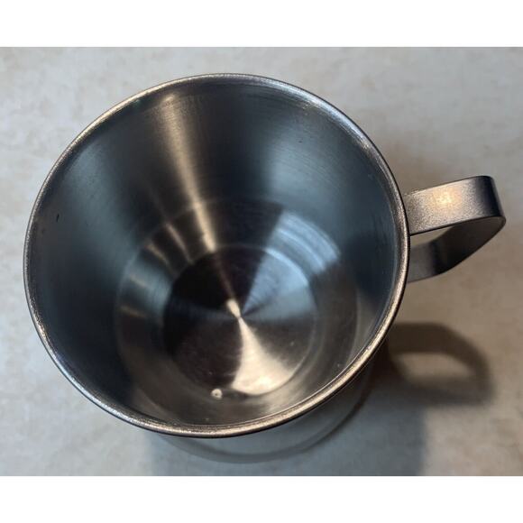 Stainless Steel Cup 4 oz. W/ Handle Mini Lid Shanghai China 555 6 cm Child Kids - Picture 6 of 8